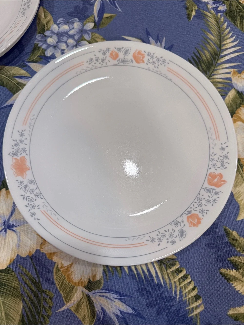 Four Corelle Apricot Grove dinner plates